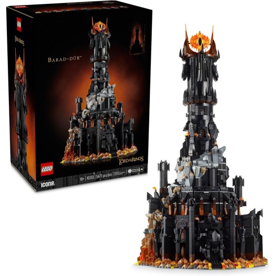 LEGO Icons Lord of The Rings Barad-dûr Building Set for Adults - Lord of The Rings Collectible for Fans - Includes 6 Minifigures