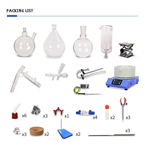 HNZXIB 5L Short Path Distillation Standard Set with Vacuum Pump and Chiller